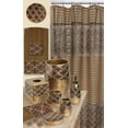 thumbnail image 3 of Zahari Home 13pc Spindle Bathroom Shower Curtain Set Shower Curtain & 12 Shower Curtain Hooks Luxury Contemporary Decorative Shower Curtain Unique Design Gold Fancy Shower Curtain Set, 3 of 3