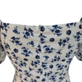 thumbnail image 3 of Robe Longue Maxi Élégante pour Femmes Robe Bohème Manches Bouffantes Portefeuille Florale Décontractée Vintage à Encolure Carrée, 3 of 9