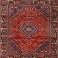 thumbnail image 1 of Ahgly Company Machine Washable Indoor Square Traditional Brown Area Rugs, 3' Square, 1 of 7