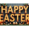 thumbnail image 4 of Colorful Happy Easter Banner with Bunny Carrot and Flower Elements Party Backdrop Decoration for Easter Celebrations Egg Hunts Family Gatherings Spring Parties, 4 of 4