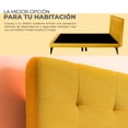 thumbnail image 3 of Cama matrimonial con cabecera Livy Tapizada Color mostaza Roomi, 3 of 5