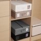 thumbnail image 2 of Nvzi Organizadores y almacenamiento de sábanas, caja plegable para guardar ropa de cama con ventana y etiqueta, organizador de armario para ropa de cama, mantas, fundas nórdicas y sábanas (caqui), 2 of 5