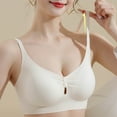 thumbnail image 2 of Swuxness Women's Push Up Wireless Bra, Womens Bras, Women's Solid Color Seamless Jelly Gel Fixed Cup Breathable Comfortable Everyday Bra White, 38/85D, 2 of 5