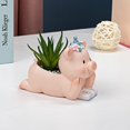 thumbnail image 4 of Mignon Cochon en Forme de Résine Planteur Succulent Pot de Fleur Décor Mini Ornement pour Bureau à Domicile, 4 of 9