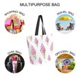 thumbnail image 7 of FORMRS Womens Canvas Tote Bag with Zipper Inner Pocket Shoulder Handbag, Pink Cartoon Ice Cream, 7 of 7