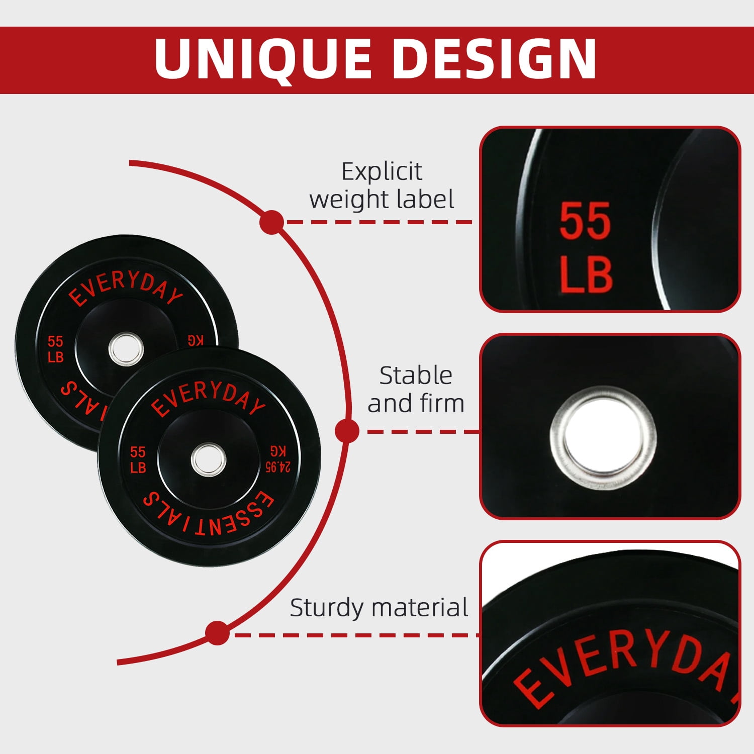 FlexWave 55LB Curl Barbell Set with 4FT EZ Bar and Pair of 15LB Rubber-Coated Weight Plates, Home Strength Training Kit