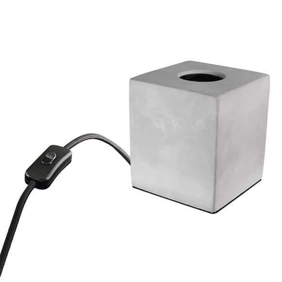 Base cúbica de mesa industrial Lamp Feit Electric, gris, 60 W