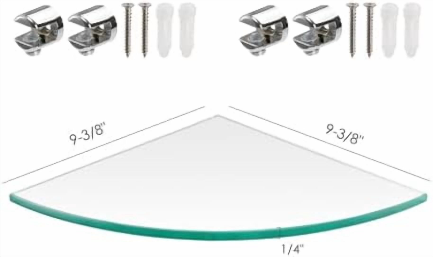 3 Pack Glass Bathroom Shower Shelves, Extra Thick Wall Mounted Shelves, Clear Floating Corner Shelves for Kitchen, Bathroom, Living Room, Office