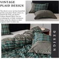 thumbnail image 4 of Simple&Opulence 100% Cotton Buffalo Check Plaid Printed Duvet Cover Set, 3 Piece Bedding Set Including 1 Comforter Cover and 2 Pillow Shams, Soft and Comfortable (Queen,Dark Green), 4 of 9