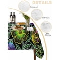 thumbnail image 2 of Abstract Flower Table Cloth, Waterproof Tablecloth for Rectangle Tables, Geometric Colorful Floral Leaf Plant Reusable Washable Fabric Table Cover for Restaurant Kitchen Dining Tables 60"x120", 2 of 9