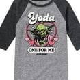 thumbnail image 3 of Star Wars - Valentine Yoda One For Me - Toddler And Youth Raglan, 3 of 5
