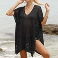 thumbnail image 6 of zaveiop Women's Loose Swimsuit Crochet Sexy V Neck Swim Coverups Bathing Suit Bikini Cover up Vacation Summer Beach Dresses (Black, One Size), 6 of 7