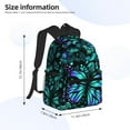 thumbnail image 4 of Picia Blue Floral with Butterflies Large Capacity Backpack Classic Style Backpack Casual Backpack Water-Resistant School Work Travel Outdoor Backpack, 4 of 8