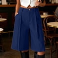thumbnail image 6 of Xdegoge Women's High Waisted Wide Leg Culottes, Stylish Pleated Dress Shorts, Professional Business Casual Bottoms with Zipper Closure for Work and Daily Office Wear, 6 of 7