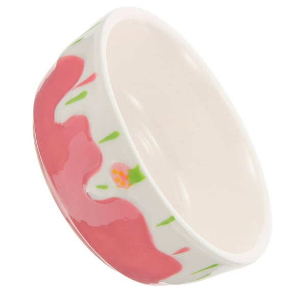 Baluue Pet Water Bowls Ceramic Pink -splash for Small Animal Feeding 1Set