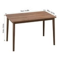 thumbnail image 4 of 3 Piece Dining Table Set for 4, Modern Wooden Rectanguar Kitchen Table with 2 Fabric Upholstered Benches, Walnut+Grey, 4 of 7