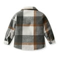 thumbnail image 4 of Gyujnb Kids Plaid Shirt Jacket, Long Sleeve Lapel Button Down Coat, Unisex Casual Top for Toddlers Boys and Girls,6-7 Years, 4 of 4