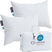 Lincove Cloud Canadian White Down Luxury Pillow Comfortable Pillows for Sleeping, Queen-Size Soft 2-Pack