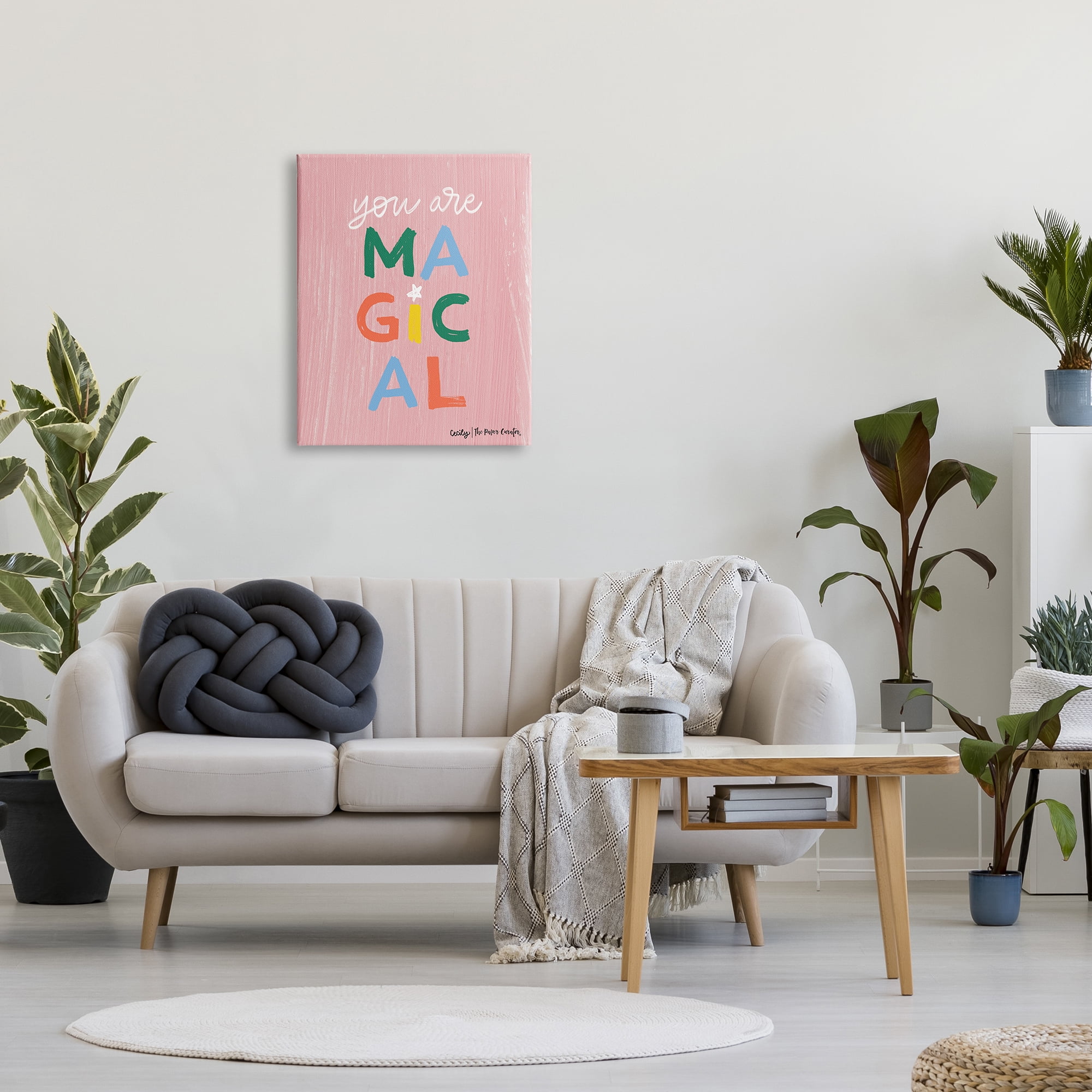 Stupell Industries You Are Magical Rainbow Letters Whimsical Paint Strokes Graphic Art Gallery Wrapped Canvas Print Wall Art, Design by Cecily Moore