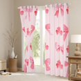 thumbnail image 3 of Erosebridal Cute Clover Bow Black Out Curtains for Girls,Kids Teens Dreamy Flowers Bowtie Curtains Pack of 2 (42x63 Each),Super Cozy Room Decor, 3 of 6