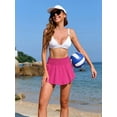 thumbnail image 7 of Womens 3" Swim Skirts High Waisted Elastic Swimming Bottoms with Built in Mesh Briefs and Pockets, 7 of 7