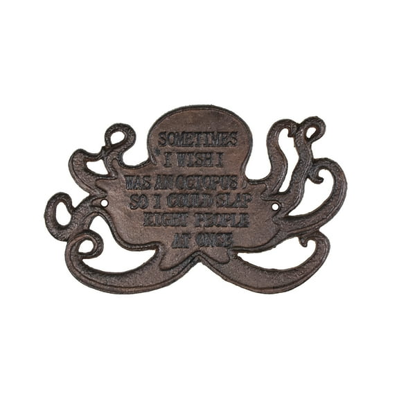 I Wish Was An Octopus So I Could Slap 8 People At Once Sign Funny Coastal Beach Plaque Wall Art Home Decor