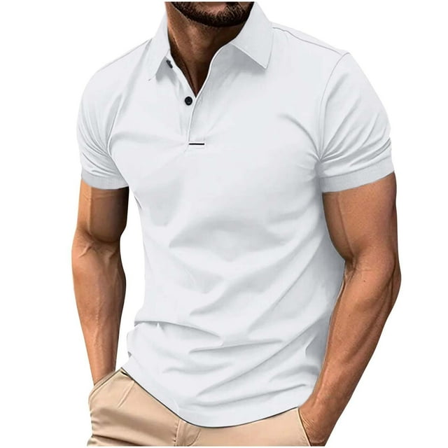 asjyhkr Chemises de Golf pour Hommes Séchage Rapide Performance Manches Courtes Évacuant l'Humidité Chemises à Col