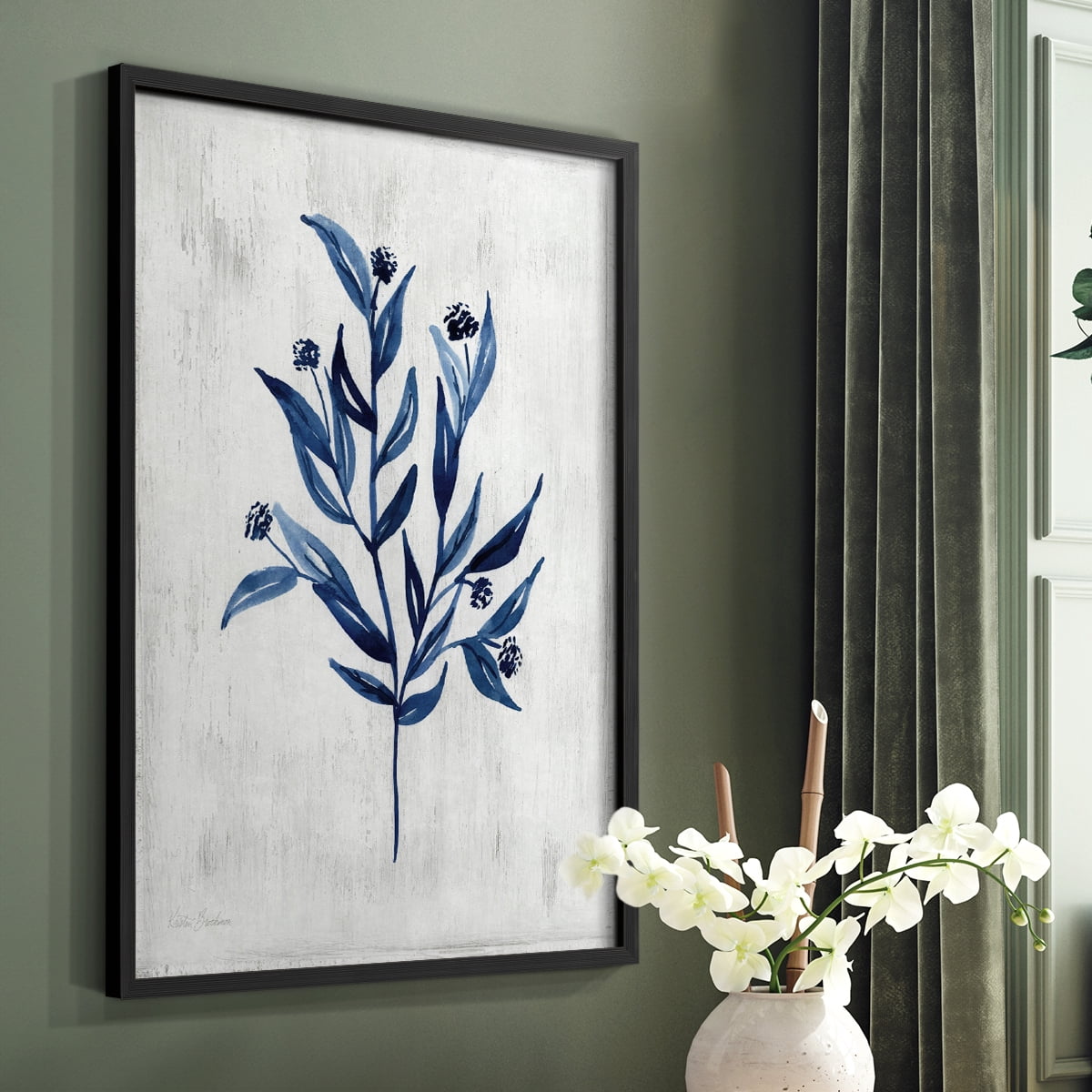 Wild Indigo III Framed Print in Black Solid Wood 11 x 14 Framed Print