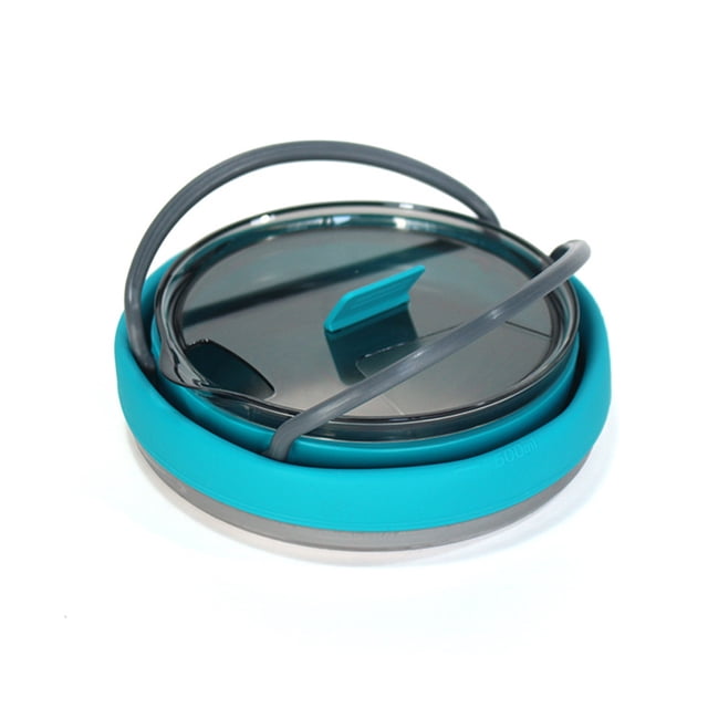 Hervidor de agua plegable, hervidor de agua ligero para acampar, olla de agua compacta de silicona con mango ergonómico, caldera de agua caliente plegable