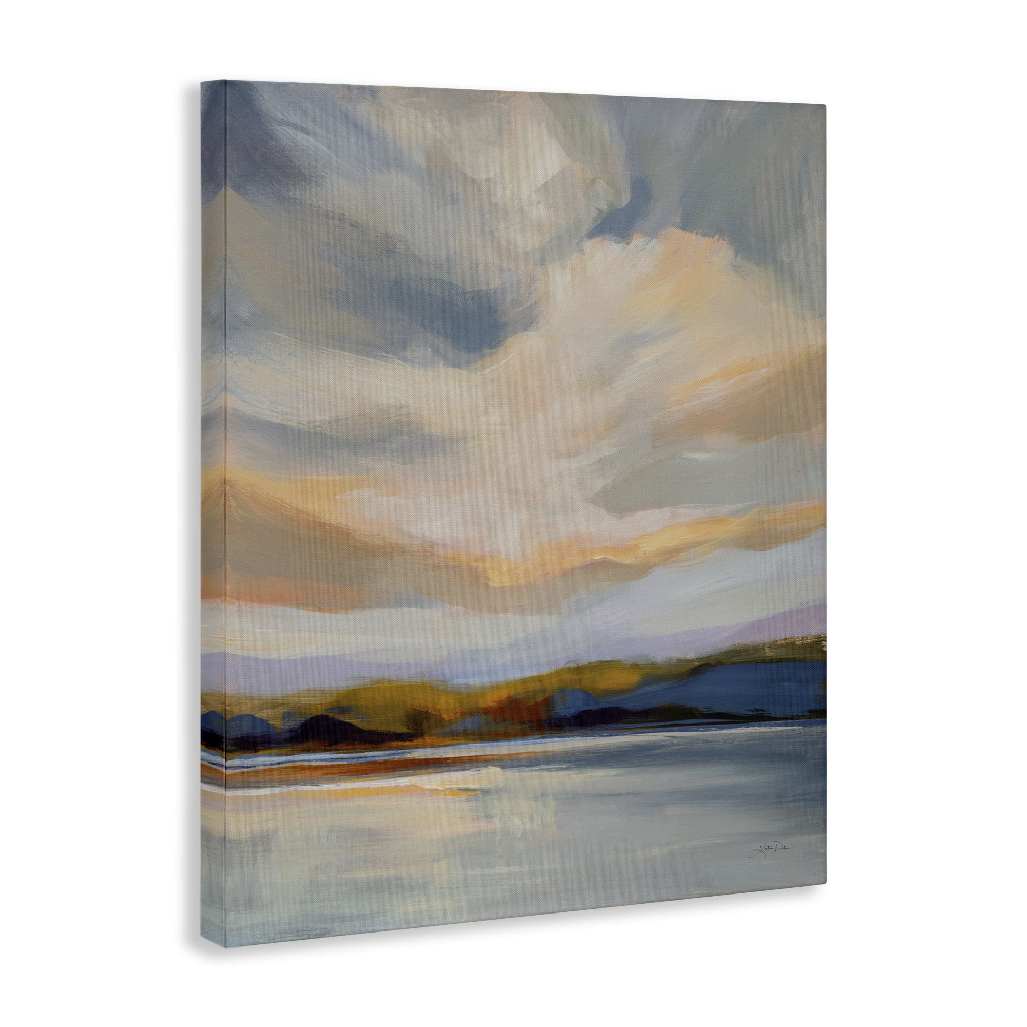 Stupell Industries Morning Glory Seascape Landscape Painting Gallery Wrapped Canvas Art Print Wall Art, 16 x 20