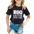 thumbnail image 4 of Baby Girl Summer Clothes Kids Toddler Girls Casual Birthday Short Sleeve T Shirt with Big Sister Letter Prints Summer Tops Black 8 Years-9 Years, 4 of 4