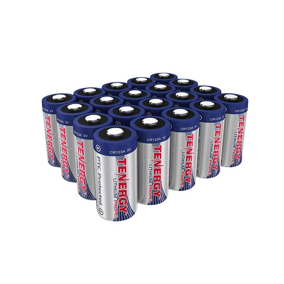 Tenergy Propel 3V CR123A Lithium Battery, High Performance CR123A Cell Batteries PTC Protected for Cameras, Flashlight Replacement CR123A Batteries, 20-Pack (Not For Arlo Camera)