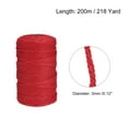 thumbnail image 2 of Unique Bargains Cotton Rope Twine String Twisted Braided Cord, Red 200m/218 Yard for Wall Hanging, Macrame Knotting, 2 of 7