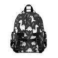 thumbnail image 3 of Dinosaur and Leaf Black Pattern Cute School Backpack Bag for School with Padded Back and Adjustable Shoulder Straps 15.25"x11.5"x5.25", 3 of 5