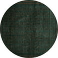 thumbnail image 1 of Ahgly Company Indoor Round Abstract Turquoise Blue Contemporary Area Rugs, 7' Round, 1 of 4