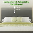 thumbnail image 3 of LUXOAK Queen Size Upholstered Bed Frame with 47.3" High Adjustable Headboard & Wooden Slats, Grey, 3 of 6