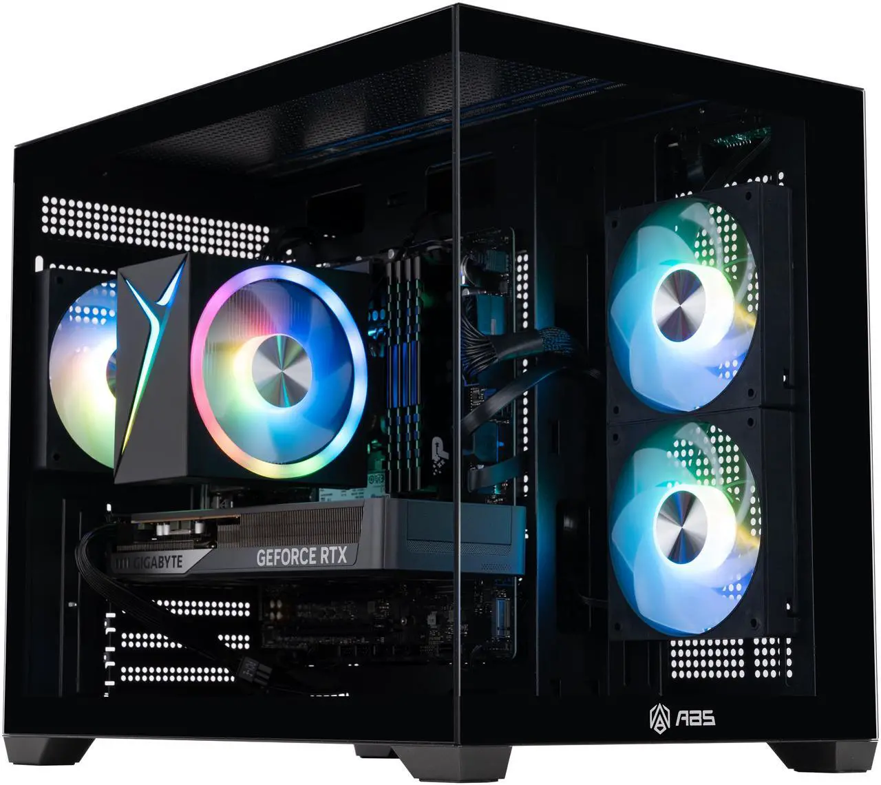ABS Flux II Aqua Gaming PC - Windows 11 - Intel Core i5-14400F - GeForce RTX 5060 - DLSS 4 - AI-Powered Performance - 32GB DDR4 3200MHz - 1TB M.2 SSD