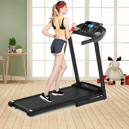 Home Gym Smart Fitness Equipment Foldable Motorized Treadmill 5" LCD Display with Air Spring, MP3