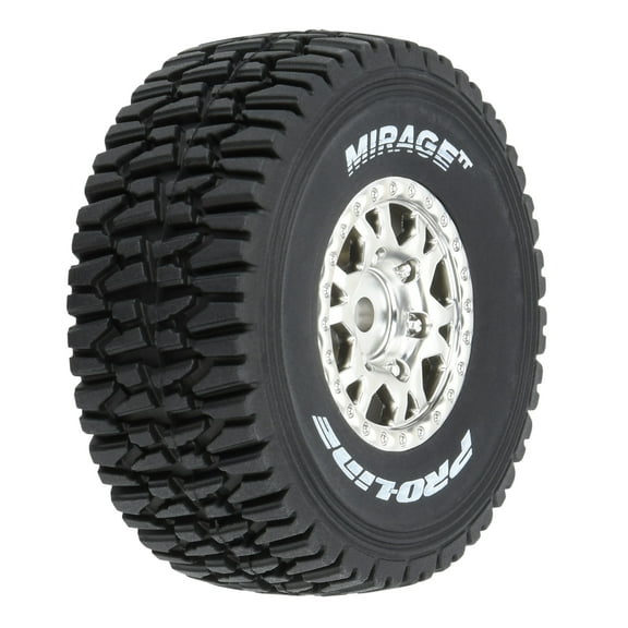 Pro-Line Racing Mirage TT F/R Tires Mounted 12mm Hex Satin Silver Impulse 4 for Arrma Mojave Grom PRO1025310