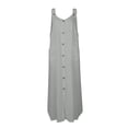 thumbnail image 3 of QUYUON Spring Dresses for Women 2023 Shirt Dress for Women Button-Down Pockets Midi Dresses Summer Sleeveless Scoop Neck Linen Tank Dress Beach Sundress Tunic A-Line Dress, Style 1221 Gray L, 3 of 5