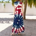 thumbnail image 4 of Tnhcen 4th of July Tie Dye Maxi Dress, Women's Sleeveless V - Neck Tank Dress with Pockets, American Flag Print Casual Summer Dress for Women 4th of July Celebration, S - 2XL, 4 of 6