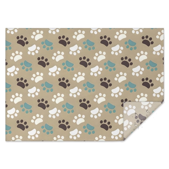 Paw Prints Rectangle Tablecloth 60"x84",Waterproof Polyester Rectangle Table Cloth, Wipeable Spillproof Polyester Tablecloth for Dining, Camping, Indoor and Outdoor