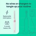 thumbnail image 7 of Quip Sonic Toothbrush for Adults, Timed Electric Brush with Soft Bristles, Replaceable Head, Pink Metal Handle, Travel Cover, 7 of 7