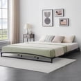 thumbnail image 1 of 6 - pulgada king size low marco de cama: heavy - duty metal platform, no box spring, noise - free, non - slip, fácil montaje, negra, 1 of 7