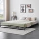 thumbnail image 1 of 6 - pulgada king size low marco de cama: heavy - duty metal platform, no box spring, noise - free, non - slip, fácil montaje, negra, 1 of 7