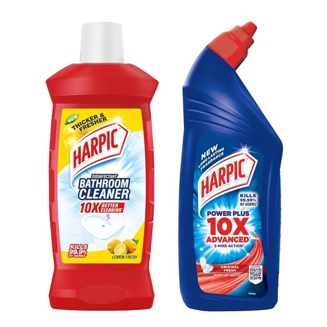 Harpic Disinfectant Bathroom Cleaner Liquid + Harpic Disinfectant Toilet Cleaner Liquid 1 Liter