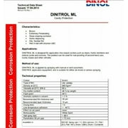 DINITROL ML Brown - Oil Based Penetrating Cavity Wax - Stops Advanced Corrosion - Rustproofing 1L Can