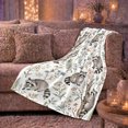 thumbnail image 5 of Raccoons with Branches and Ferns, Natural Botanical Style for Animal Lovers, White Autumn Living Room Scene and Housewarming Gift, Cozy Flannel Blanket for Bedroom and Reading Nook, Home Decor, 5 of 7