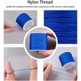 thumbnail image 3 of 1 Roll About 98 Yards Nylon Craft Thread Cord 0.8mm Satin Trim Cord Chinese Knotting Beading Cord for DIY Jewellery Making Macrame Kumihimo Shamballa Friendship Bracelet - Blue, 3 of 7