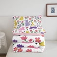 thumbnail image 5 of Homewish Cartoon Cat Animals Queen Comforter Set,Cute Floral Moon Comforter Sets Queen,White,Pink Reversible,3 Pieces,1 Comforter and 2 Pillowcases, 5 of 7